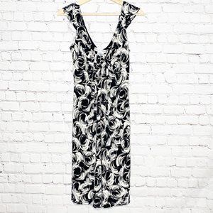 Maggy London Black and White Sleeveless Dress